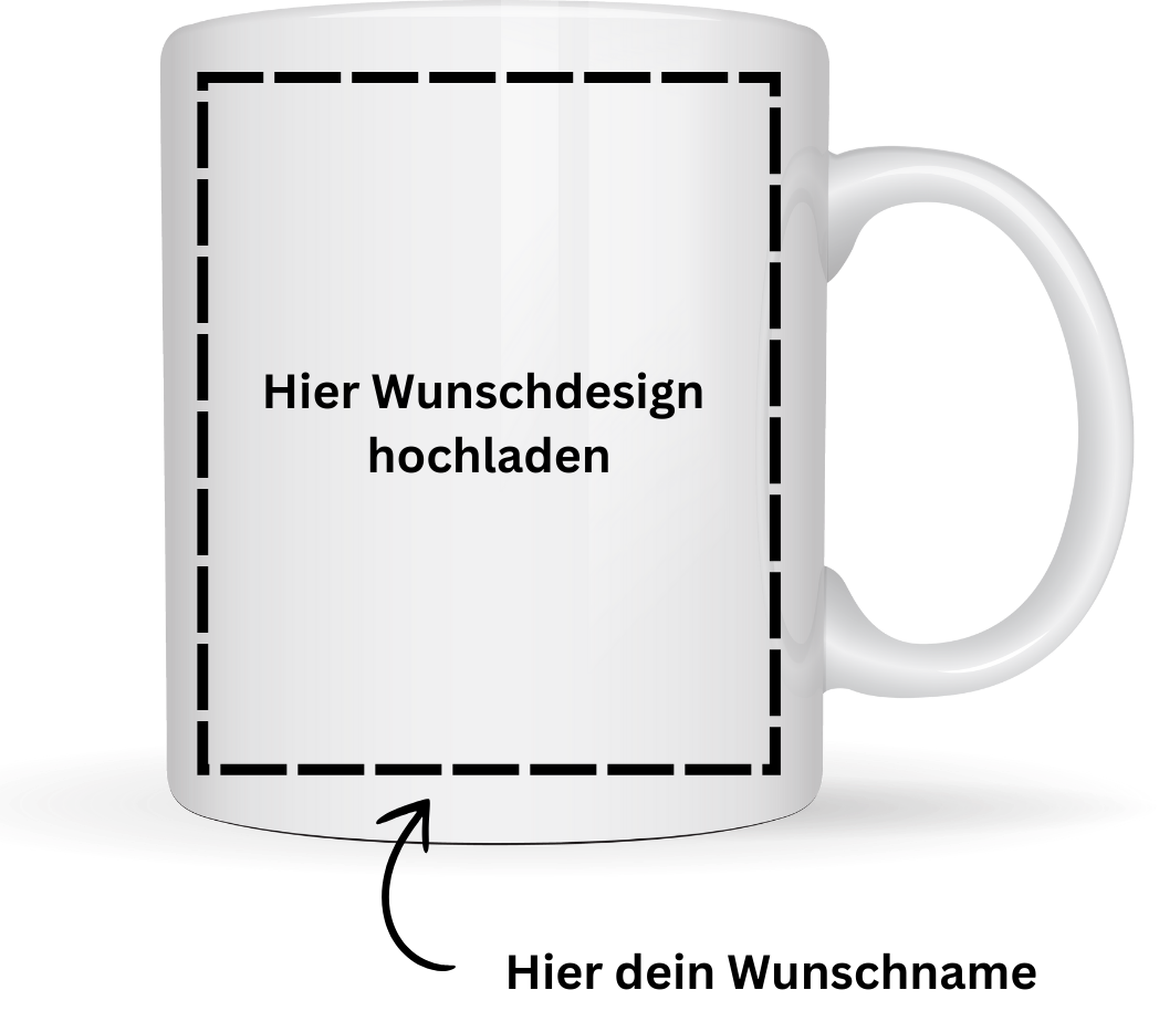 Personalisierte Tasse bedrucken – eigenes Design mit Live Vorschau