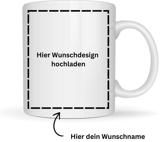 Personalisierte Tasse bedrucken – eigenes Design mit Live Vorschau